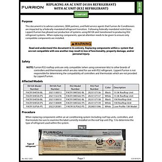 Replacing an R410A Unit with an R32 Unit