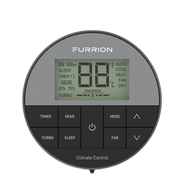 Furrion Chill Cube Single Zone Wall Thermostat | 13.5K & 15K Low-Profile | FACW10ESVS3-BL-AM | Black