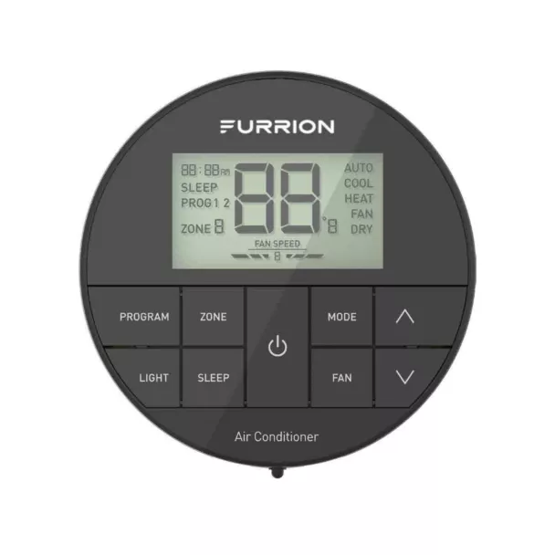 Furrion | Multi-Zone Wall Thermostat | FACW12ESZA2-BL-AM | Chill HE R32 Compatible | LCD Display | Heat/Cool | Black