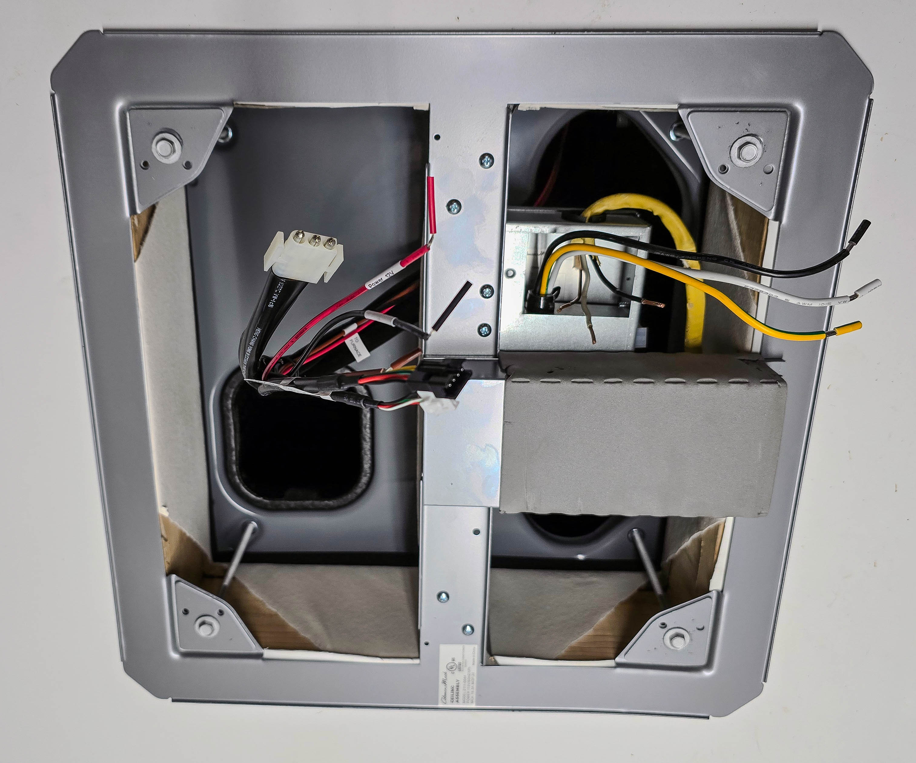 Mounting frame installed and aligned with the rooftop unit.
