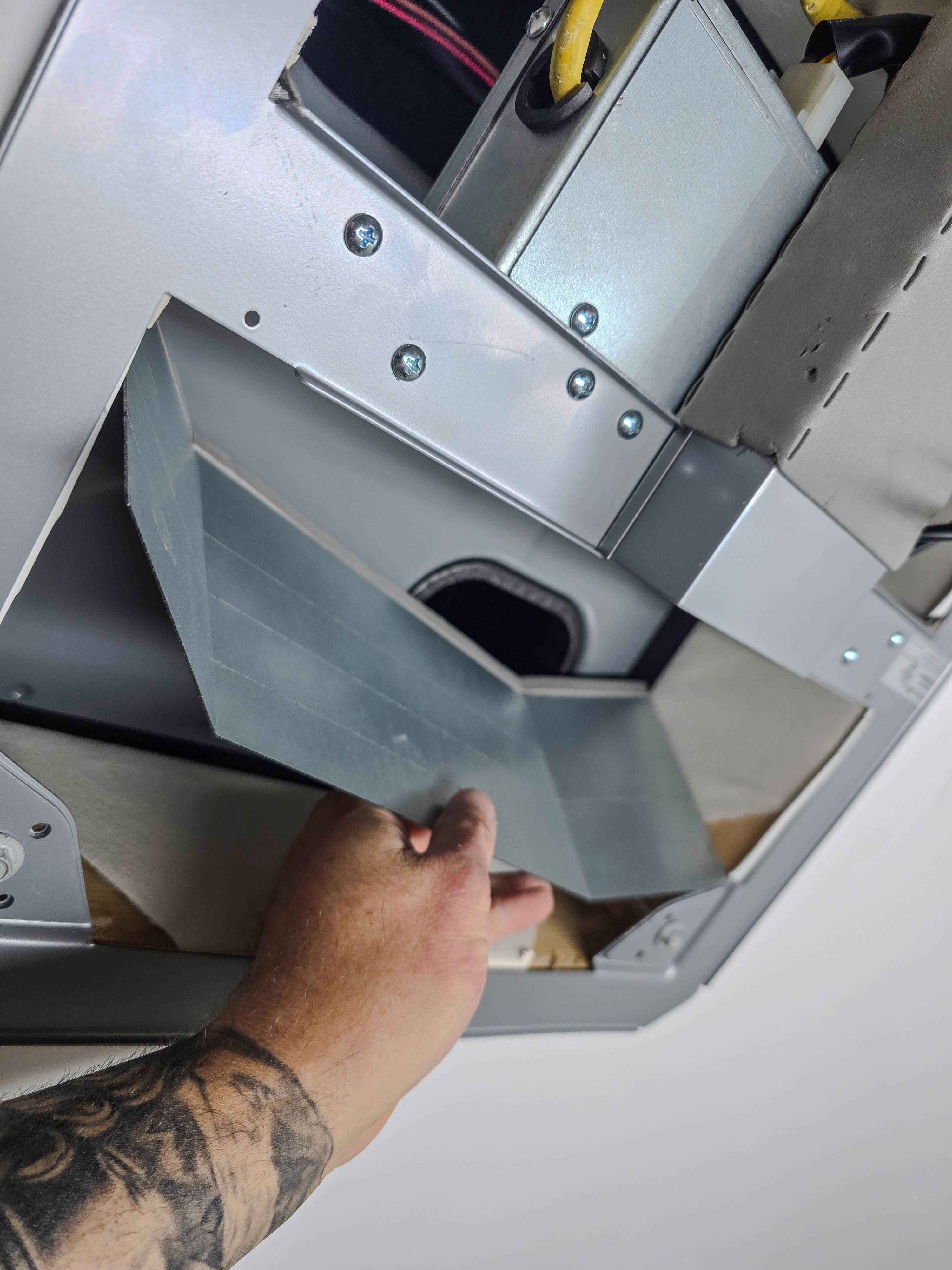 Installing divider.